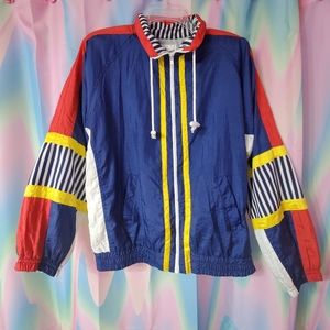 Amazing Vintage Windbreaker Jacket! ACTIVE FRONTIER 80'S 90'S red navy ⭐💫